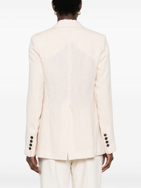 double-breasted linen blazer